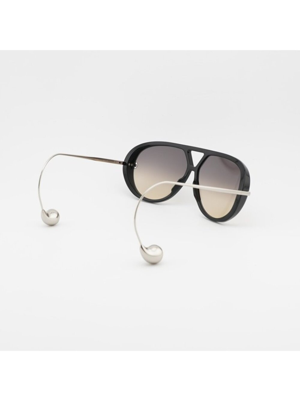 Bottega Veneta BV1273S 010 Sunglasses Black/Silver Geometric Frame, Brown - Picture 10 of 11